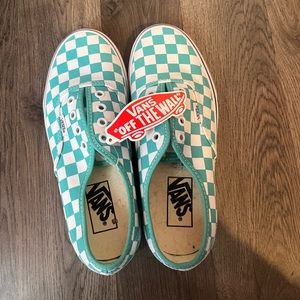 Vans Authentic 'Checkerboard - Waterfall', size 7, no laces.